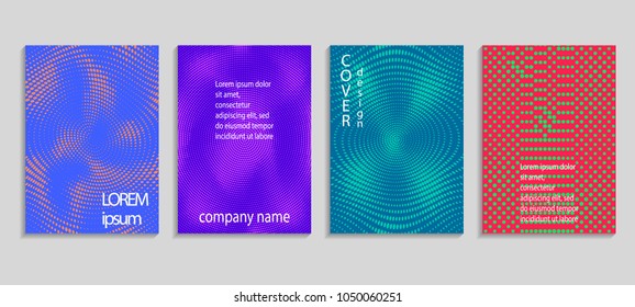 Minimal abstract vector halftone cover design template. Future geometric gradient background. Vector templates for placards, banners, flyers, presentations and reports