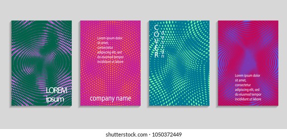 Minimal abstract vector halftone cover design template. Future geometric gradient background. Vector templates for placards, banners, flyers, presentations and reports