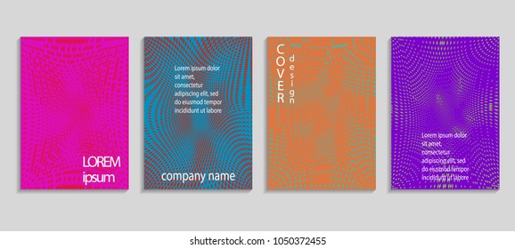 Minimal abstract vector halftone cover design template. Future geometric gradient background. Vector templates for placards, banners, flyers, presentations and reports