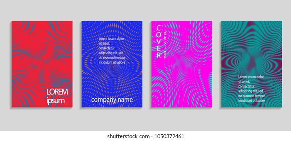 Minimal abstract vector halftone cover design template. Future geometric gradient background. Vector templates for placards, banners, flyers, presentations and reports