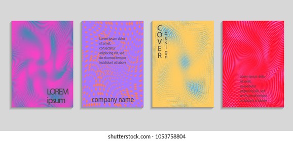 Minimal abstract vector halftone cover design template. Future geometric gradient background. Vector templates for placards, banners, flyers, presentations and reports