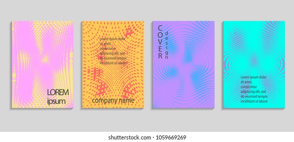Minimal abstract vector halftone cover design template. Future geometric gradient background. Vector templates for placards, banners, flyers, presentations and reports