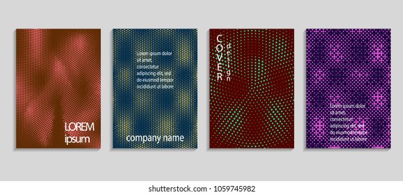 Minimal abstract vector halftone cover design template. Future geometric gradient background. Vector templates for placards, banners, flyers, presentations and reports
