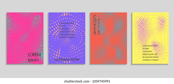 Minimal abstract vector halftone cover design template. Future geometric gradient background. Vector templates for placards, banners, flyers, presentations and reports