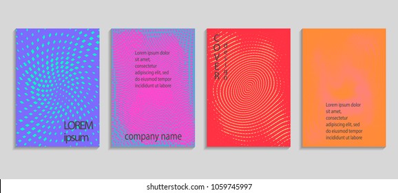 Minimal abstract vector halftone cover design template. Future geometric gradient background. Vector templates for placards, banners, flyers, presentations and reports