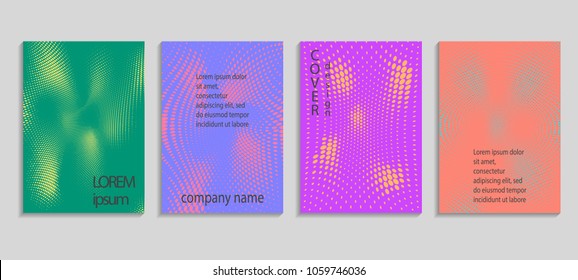 Minimal abstract vector halftone cover design template. Future geometric gradient background. Vector templates for placards, banners, flyers, presentations and reports