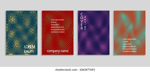 Minimal abstract vector halftone cover design template. Future geometric gradient background. Vector templates for placards, banners, flyers, presentations and reports