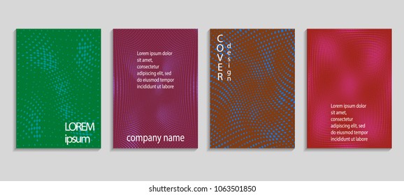Minimal abstract vector halftone cover design template. Future geometric gradient background. Vector templates for placards, banners, flyers, presentations and reports
