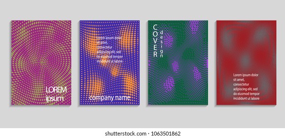 Minimal abstract vector halftone cover design template. Future geometric gradient background. Vector templates for placards, banners, flyers, presentations and reports
