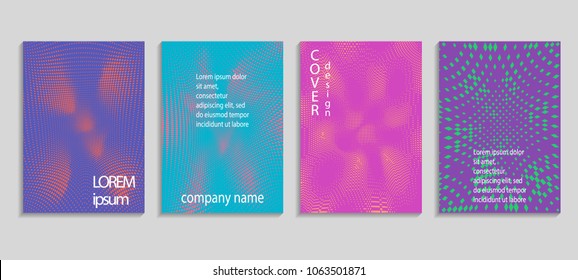 Minimal abstract vector halftone cover design template. Future geometric gradient background. Vector templates for placards, banners, flyers, presentations and reports