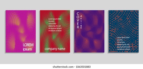 Minimal abstract vector halftone cover design template. Future geometric gradient background. Vector templates for placards, banners, flyers, presentations and reports
