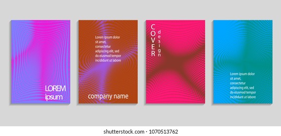 Minimal abstract vector halftone cover design template. Future geometric gradient background. Vector templates for placards, banners, flyers, presentations and reports