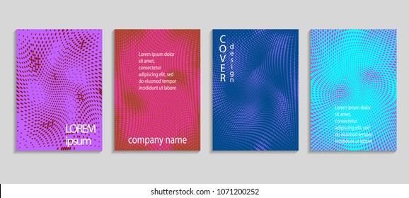 Minimal abstract vector halftone cover design template. Future geometric gradient background. Vector templates for placards, banners, flyers, presentations and reports