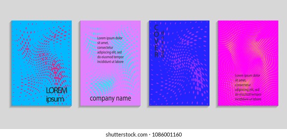 Minimal abstract vector halftone cover design template. Future geometric gradient background. Vector templates for placards, banners, flyers, presentations and reports
