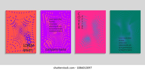 Minimal abstract vector halftone cover design template. Future geometric gradient background. Vector templates for placards, banners, flyers, presentations and reports