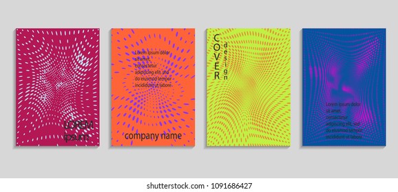 Minimal abstract vector halftone cover design template. Future geometric gradient background. Vector templates for placards, banners, flyers, presentations and reports