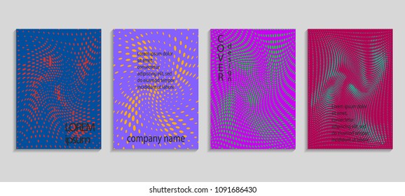 Minimal abstract vector halftone cover design template. Future geometric gradient background. Vector templates for placards, banners, flyers, presentations and reports