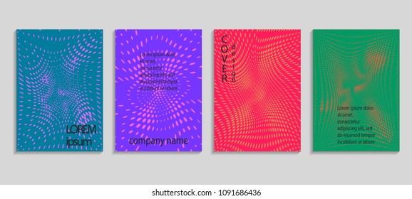 Minimal abstract vector halftone cover design template. Future geometric gradient background. Vector templates for placards, banners, flyers, presentations and reports