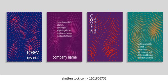 Minimal abstract vector halftone cover design template. Future geometric gradient background. Vector templates for placards, banners, flyers, presentations and reports