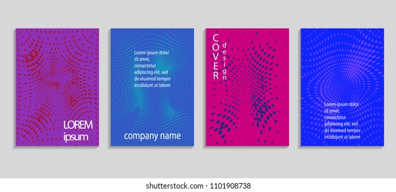 Minimal abstract vector halftone cover design template. Future geometric gradient background. Vector templates for placards, banners, flyers, presentations and reports