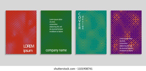 Minimal abstract vector halftone cover design template. Future geometric gradient background. Vector templates for placards, banners, flyers, presentations and reports