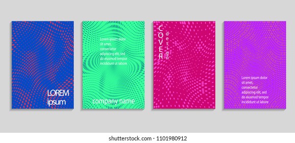 Minimal abstract vector halftone cover design template. Future geometric gradient background. Vector templates for placards, banners, flyers, presentations and reports