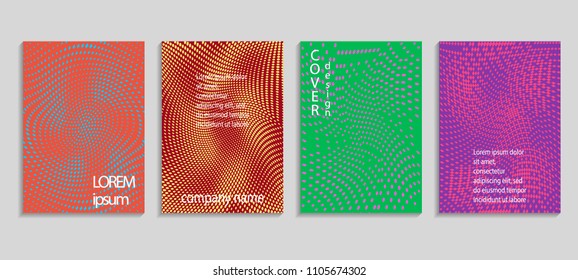Minimal abstract vector halftone cover design template. Future geometric gradient background. Vector templates for placards, banners, flyers, presentations and reports