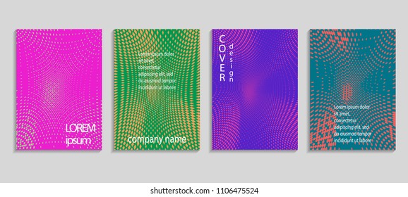 Minimal abstract vector halftone cover design template. Future geometric gradient background. Vector templates for placards, banners, flyers, presentations and reports