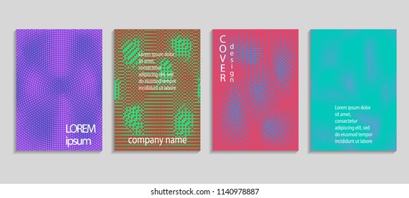 Minimal abstract vector halftone cover design template. Future geometric gradient background. Vector templates for placards, banners, flyers, presentations and reports