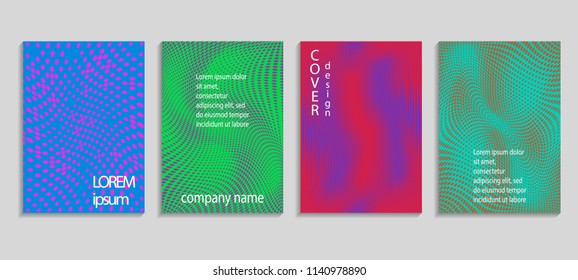 Minimal abstract vector halftone cover design template. Future geometric gradient background. Vector templates for placards, banners, flyers, presentations and reports