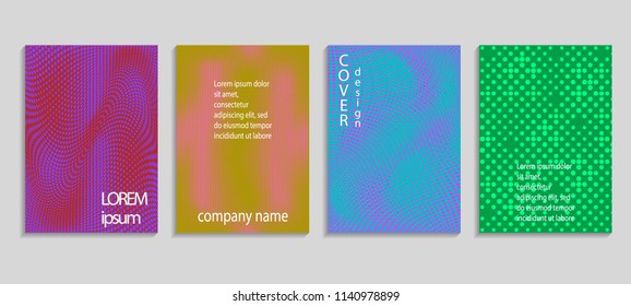 Minimal abstract vector halftone cover design template. Future geometric gradient background. Vector templates for placards, banners, flyers, presentations and reports