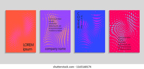 Minimal abstract vector halftone cover design template. Future geometric gradient background. Vector templates for placards, banners, flyers, presentations and reports