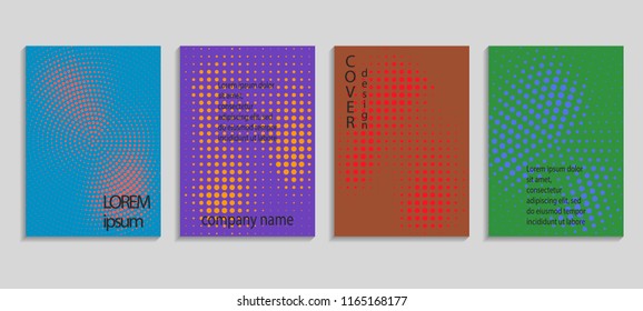 Minimal abstract vector halftone cover design template. Future geometric gradient background. Vector templates for placards, banners, flyers, presentations and reports