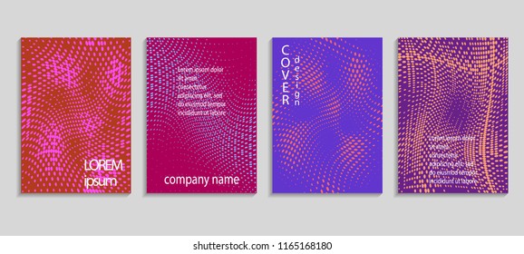Minimal abstract vector halftone cover design template. Future geometric gradient background. Vector templates for placards, banners, flyers, presentations and reports