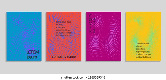 Minimal abstract vector halftone cover design template. Future geometric gradient background. Vector templates for placards, banners, flyers, presentations and reports