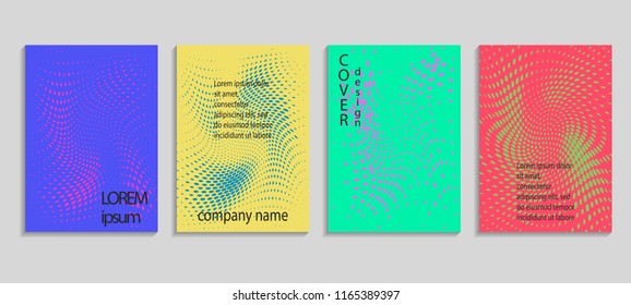 Minimal abstract vector halftone cover design template. Future geometric gradient background. Vector templates for placards, banners, flyers, presentations and reports