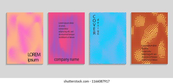 Minimal abstract vector halftone cover design template. Future geometric gradient background. Vector templates for placards, banners, flyers, presentations and reports
