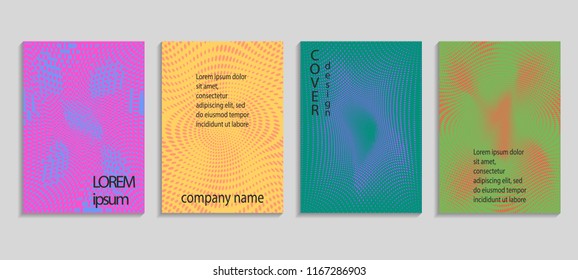 Minimal abstract vector halftone cover design template. Future geometric gradient background. Vector templates for placards, banners, flyers, presentations and reports