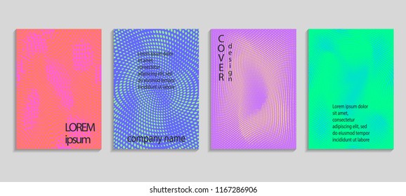 Minimal abstract vector halftone cover design template. Future geometric gradient background. Vector templates for placards, banners, flyers, presentations and reports