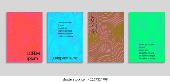 Minimal abstract vector halftone cover design template. Future geometric gradient background. Vector templates for placards, banners, flyers, presentations and reports