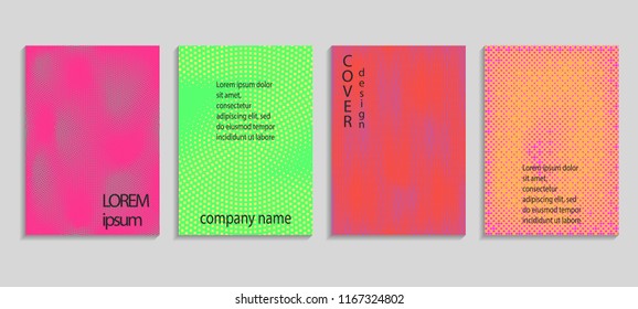 Minimal abstract vector halftone cover design template. Future geometric gradient background. Vector templates for placards, banners, flyers, presentations and reports