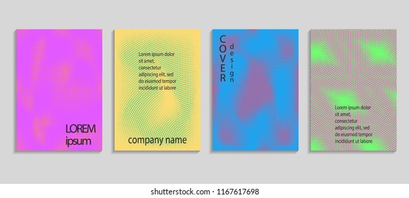 Minimal abstract vector halftone cover design template. Future geometric gradient background. Vector templates for placards, banners, flyers, presentations and reports