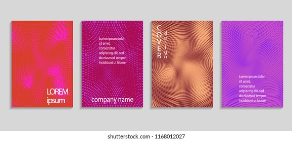 Minimal abstract vector halftone cover design template. Future geometric gradient background. Vector templates for placards, banners, flyers, presentations and reports