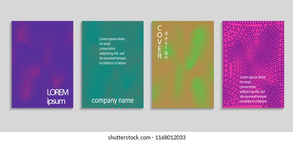 Minimal abstract vector halftone cover design template. Future geometric gradient background. Vector templates for placards, banners, flyers, presentations and reports