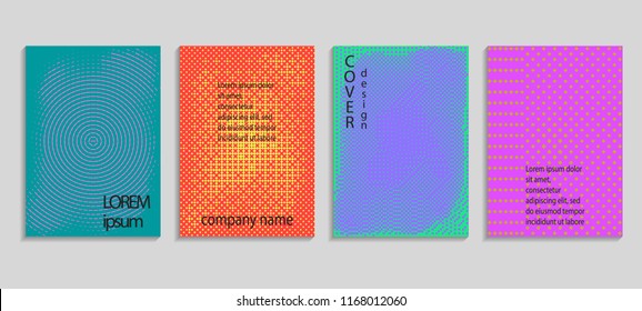 Minimal abstract vector halftone cover design template. Future geometric gradient background. Vector templates for placards, banners, flyers, presentations and reports