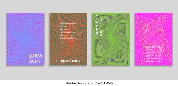 Minimal abstract vector halftone cover design template. Future geometric gradient background. Vector templates for placards, banners, flyers, presentations and reports