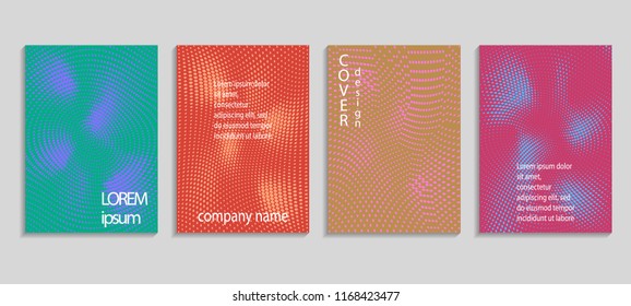 Minimal abstract vector halftone cover design template. Future geometric gradient background. Vector templates for placards, banners, flyers, presentations and reports