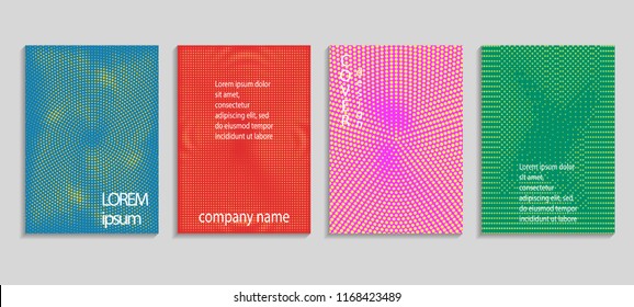 Minimal abstract vector halftone cover design template. Future geometric gradient background. Vector templates for placards, banners, flyers, presentations and reports