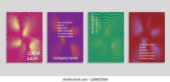 Minimal abstract vector halftone cover design template. Future geometric gradient background. Vector templates for placards, banners, flyers, presentations and reports