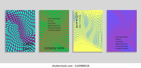 Minimal abstract vector halftone cover design template. Future geometric gradient background. Vector templates for placards, banners, flyers, presentations and reports
